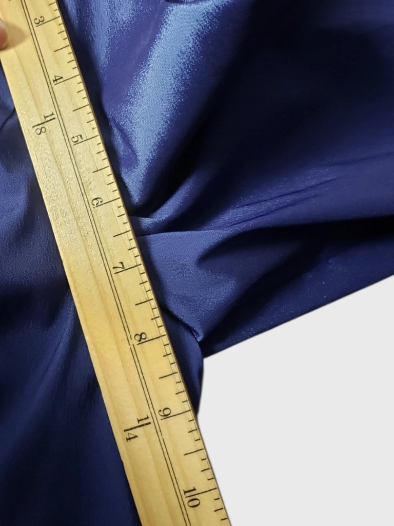 Alex Evenings Petite Satin Blouse Ruched Front 3/4 Sleeves Royal Blue P.Large — image 5 of 8